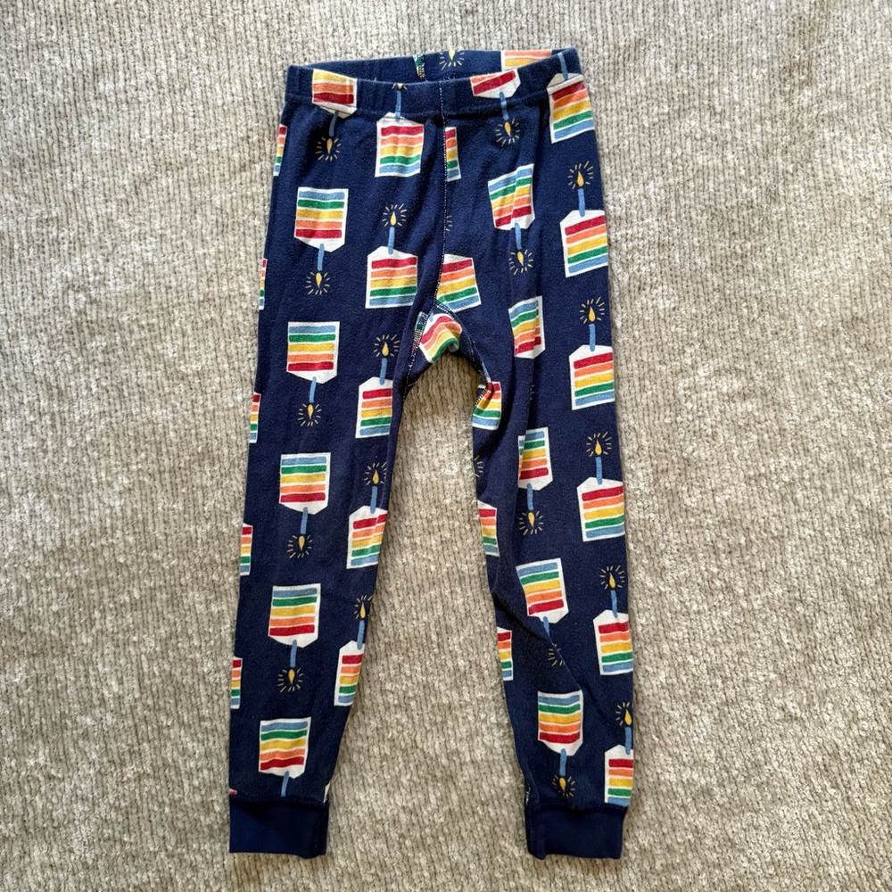 Hanna Andersson Kids Pajama Pants 5Y Rainbow Birthday Cake Print Colorful Unisex